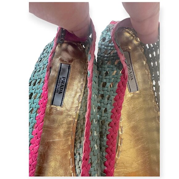 Prada SS2010 Limited Edition Woven Madras Leather Flats – Size 39 – Rare Box Set - Picture 11 of 14